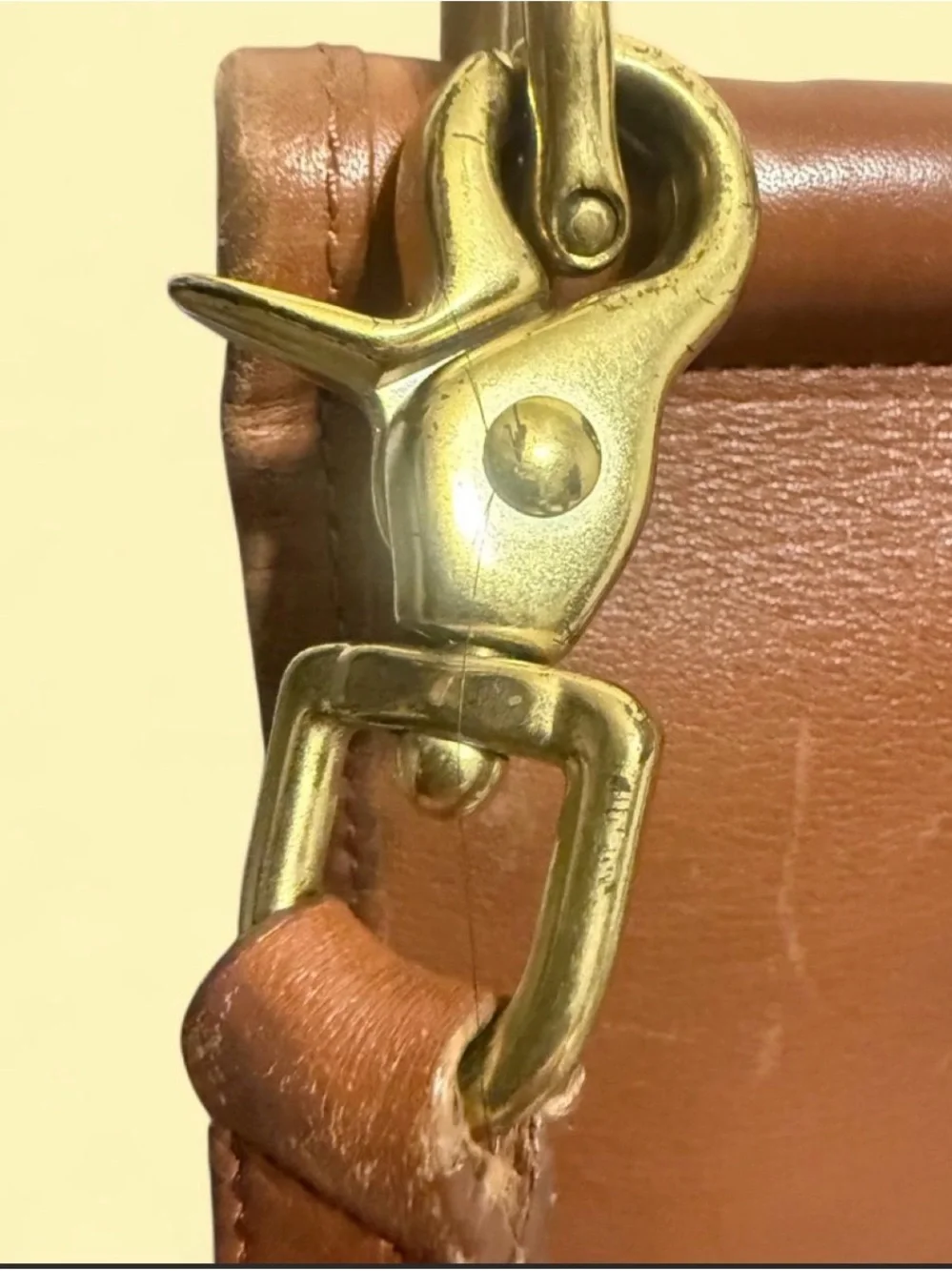 Coach Tan Leather Turnlock Briefcase Satchel